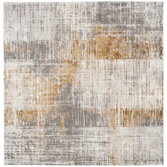 SAFAVIEH Craft Emmet Faded Abstract Area Rug, Grey/Beige, 4' x 4' Square