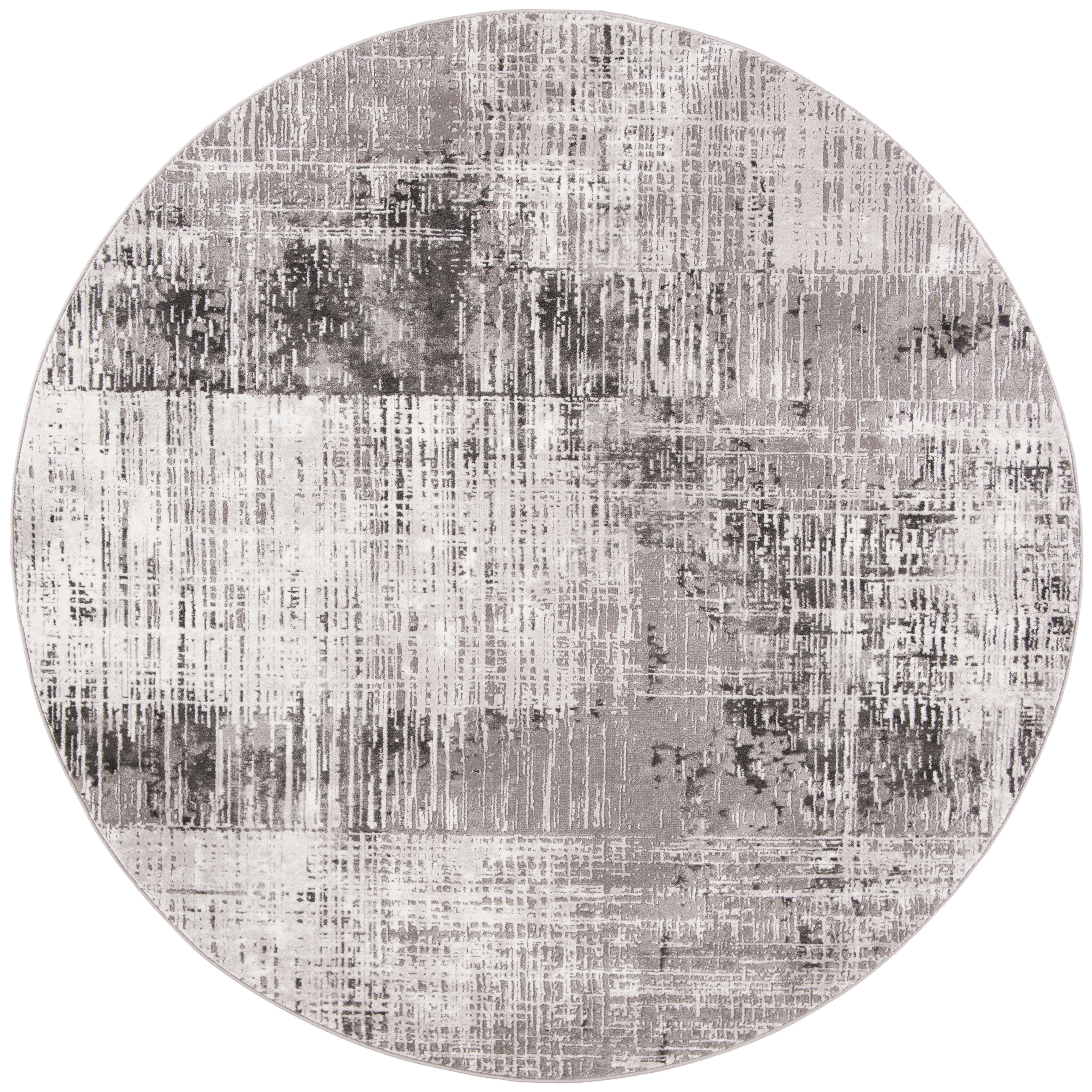 SAFAVIEH Craft Emmet Faded Abstract Area Rug, Grey/Dark Grey, 4' x 4 ...