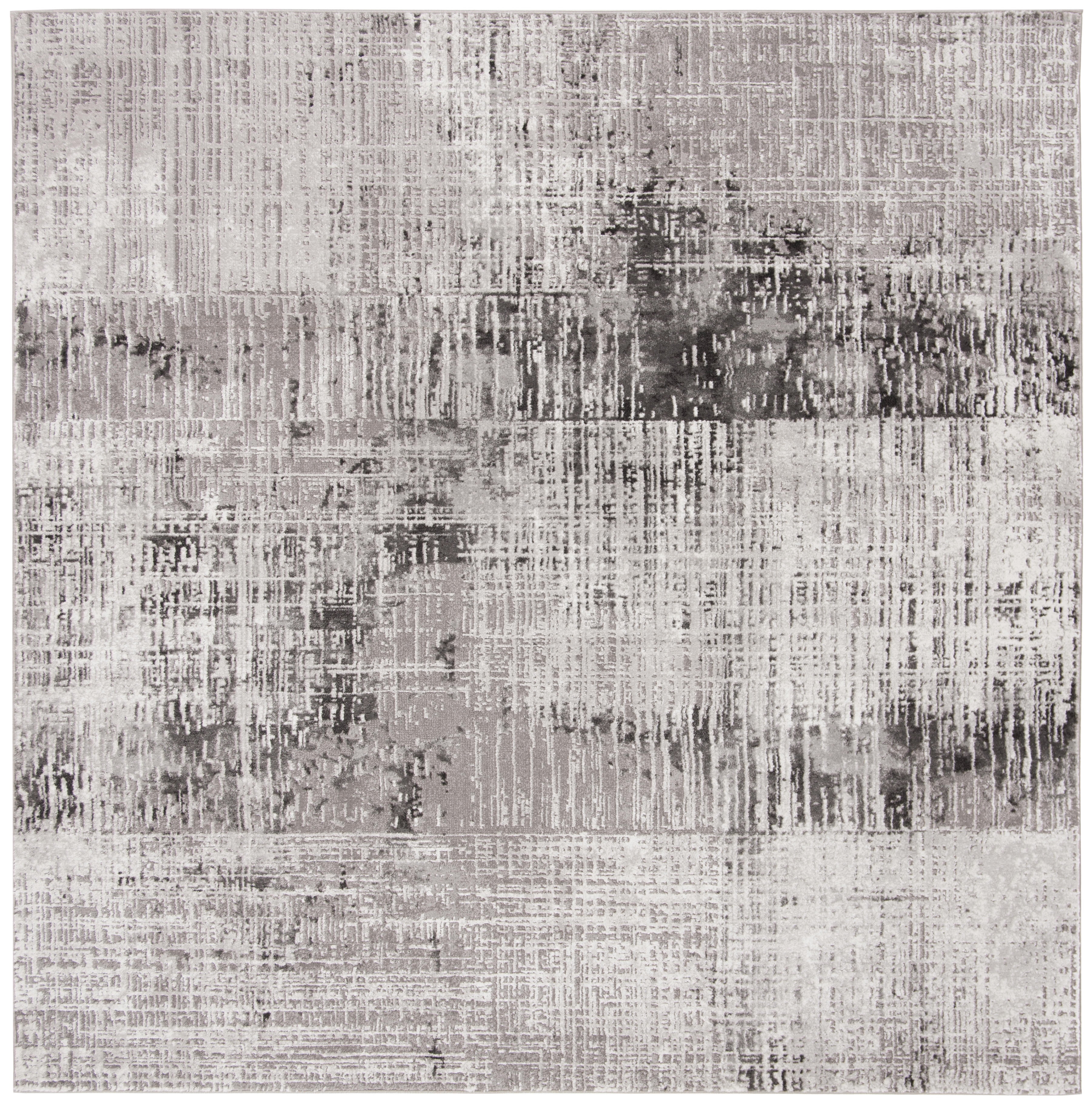 SAFAVIEH Craft Emmet Faded Abstract Area Rug, Grey/Dark Grey, 4' x 4 ...