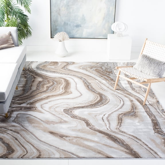 SAFAVIEH Craft Ezra Abstract Area Rug, Gold/Gray, 7'11" x 10'