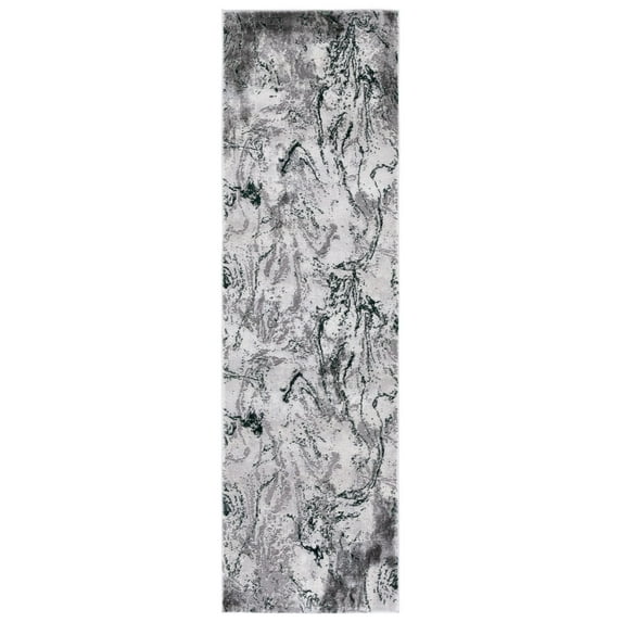 SAFAVIEH Craft Kaelee Abstract Area Rug, 2'3" x 8' Runner, Grey/Green