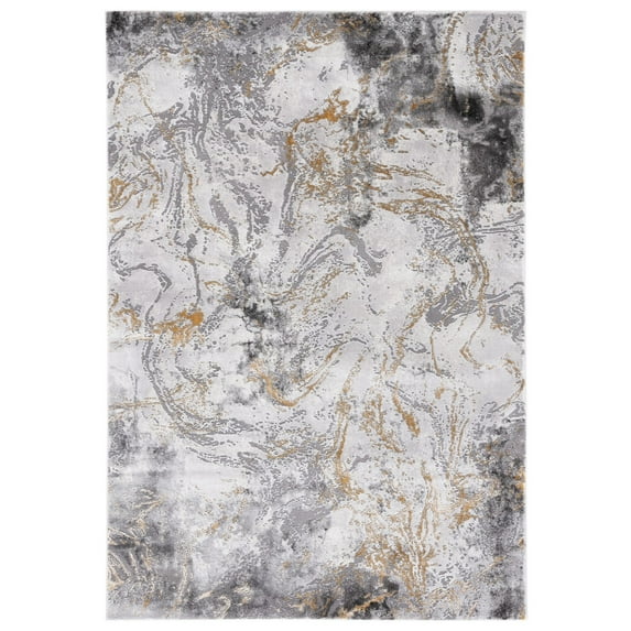 SAFAVIEH Craft Kaelee Abstract Area Rug, 4' x 6', Grey/Gold