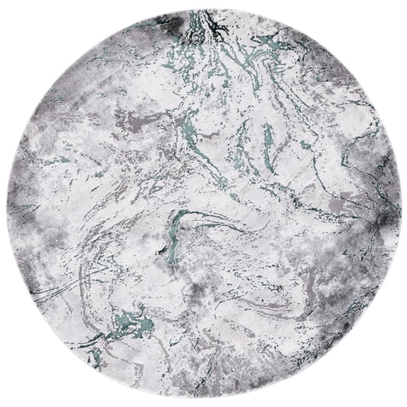 SAFAVIEH Craft Kaelee Abstract Area Rug, 6'7" x 6'7" Round, Grey/Green