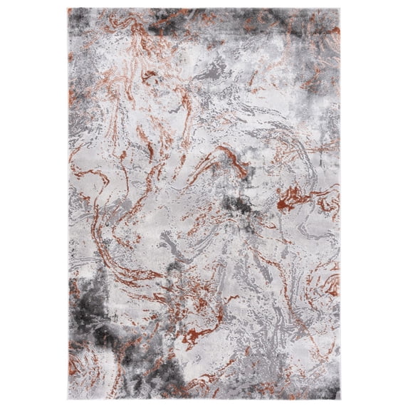 SAFAVIEH Craft Kaelee Abstract Area Rug, 8' x 10', Grey/Orange