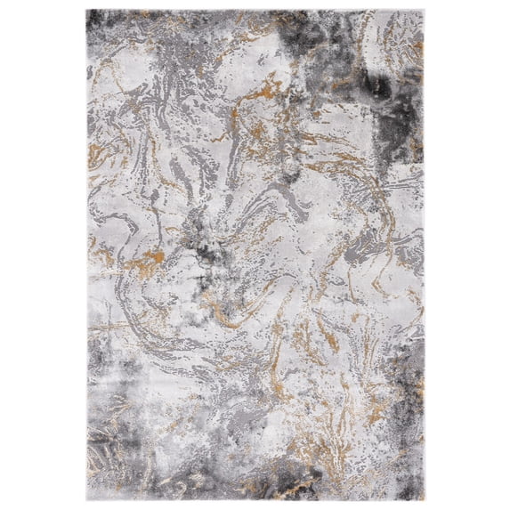 SAFAVIEH Craft Kaelee Abstract Area Rug, 9' x 12', Grey/Gold