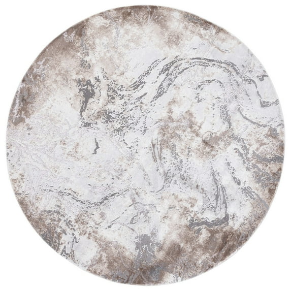 SAFAVIEH Craft Kaelee Abstract Area Rug, Grey/Taupe, 6'7" x 6'7" Round