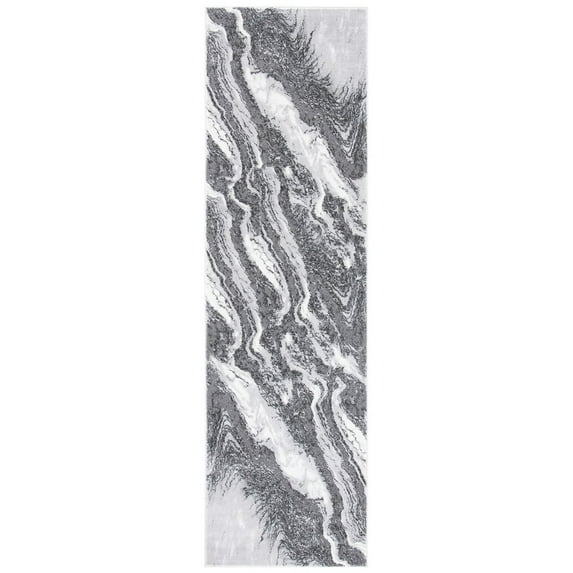 SAFAVIEH Craft Laidley Abstract Area Rug, 2'3" x 8' Runner, Light Grey/Grey