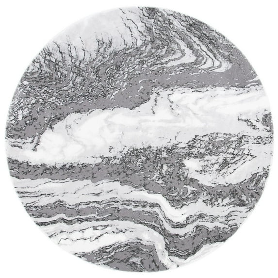 SAFAVIEH Craft Laidley Abstract Area Rug, 6'7" x 6'7" Round, Light Grey/Grey