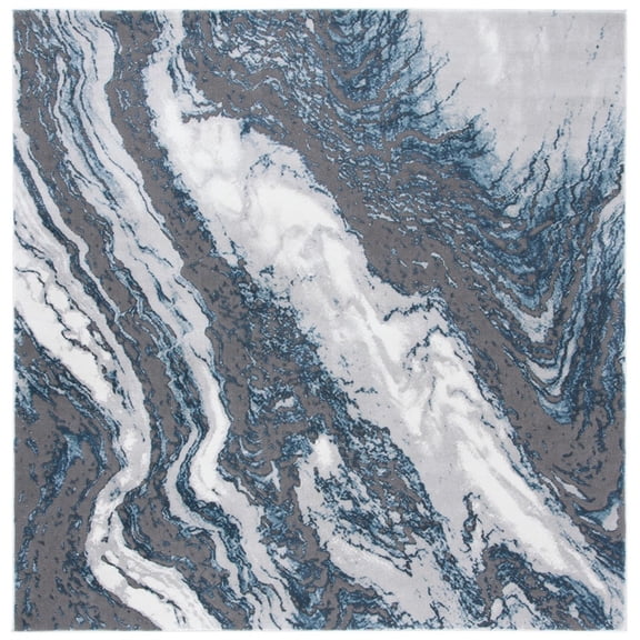 SAFAVIEH Craft Laidley Abstract Area Rug, 6'7" x 6'7" Square, Blue/Grey