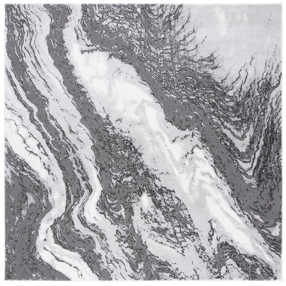 SAFAVIEH Craft Laidley Abstract Area Rug, 6'7" x 6'7" Square, Light Grey/Grey