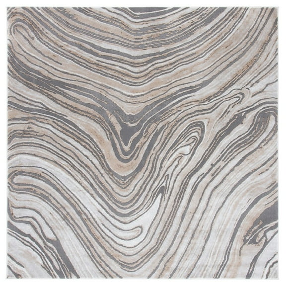 SAFAVIEH Craft Lula Abstract Area Rug, Gold/Grey, 6'7" x 6'7" Square