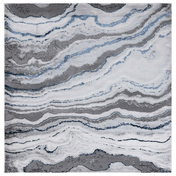 SAFAVIEH Craft Lyall Abstract Area Rug, 6'7" x 6'7" Square, Grey/Blue