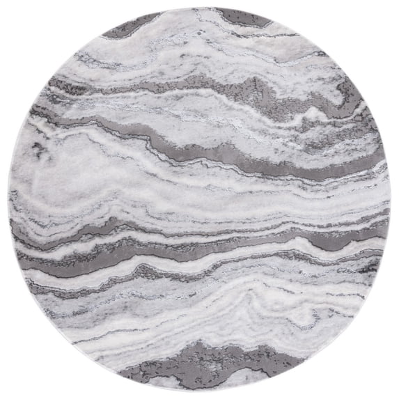 SAFAVIEH Craft Lyall Abstract Area Rug, Grey/Dark Grey, 6'7" x 6'7" Round