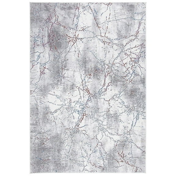 SAFAVIEH Craft Martha Abstract Polyester Area Rug, Grey/Wine, 5'5" x 7'7"