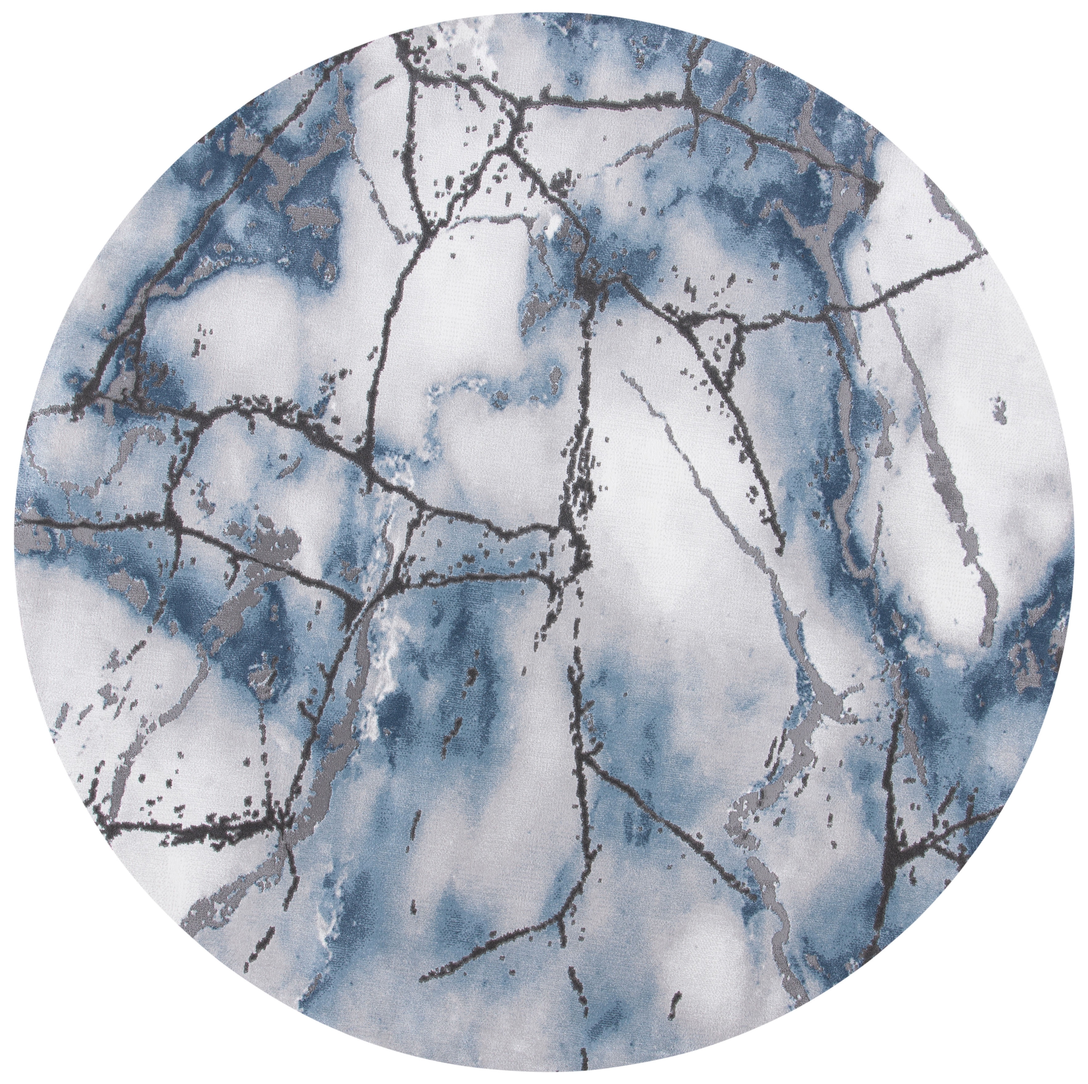 SAFAVIEH Craft Paul Abstract Area Rug, Grey/Blue, 4' x 4' Square