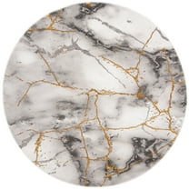 SAFAVIEH Craft Paul Abstract Area Rug, Grey/Gold, 4' x 4' Round