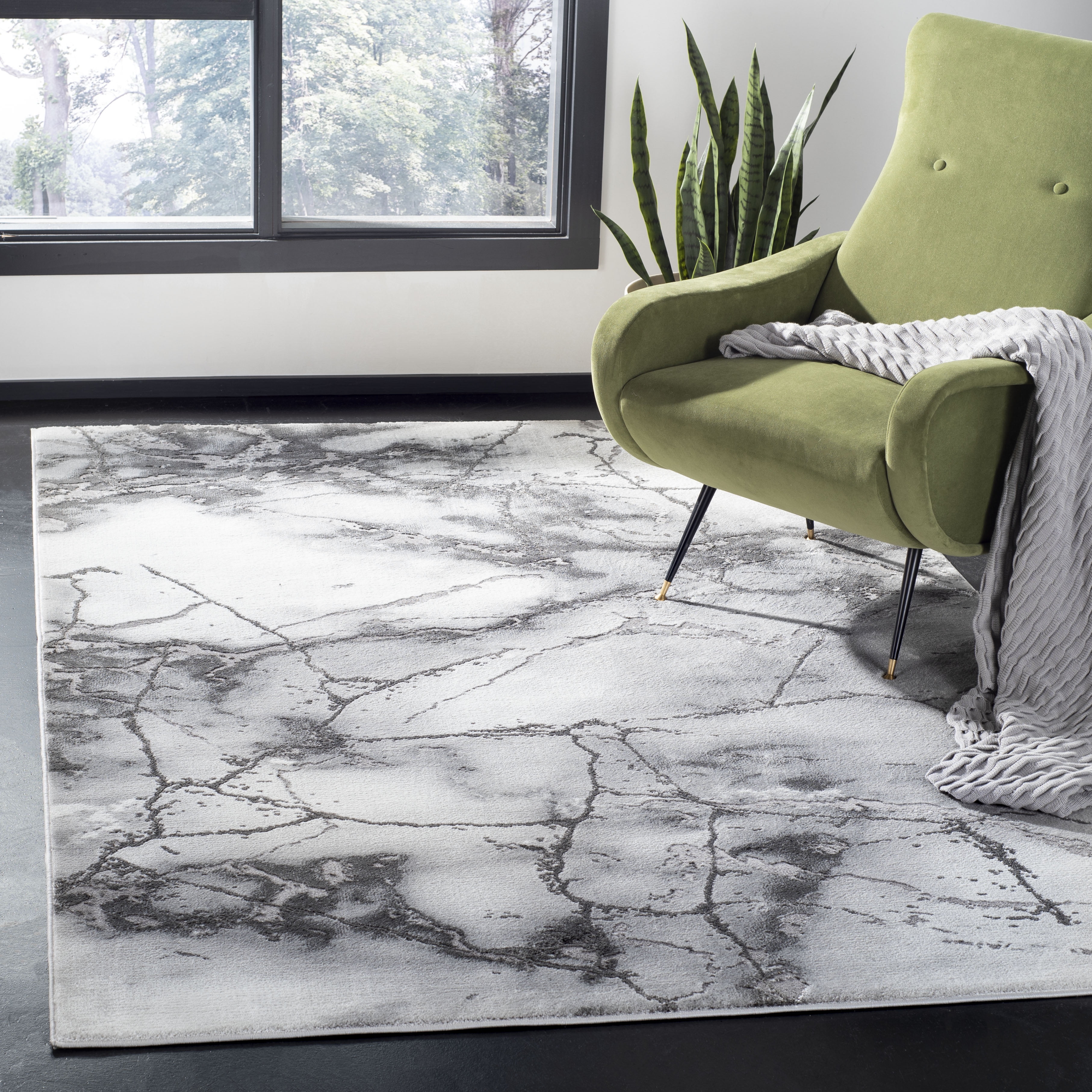 Craft Area Rug SAFAVIEH Craft Paul Abstract Area Rug, Grey/Silver, 10'6