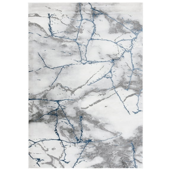 SAFAVIEH Craft Paul Abstract Area Rug, Ivory Grey/Blue, 5'3" x 7'6"