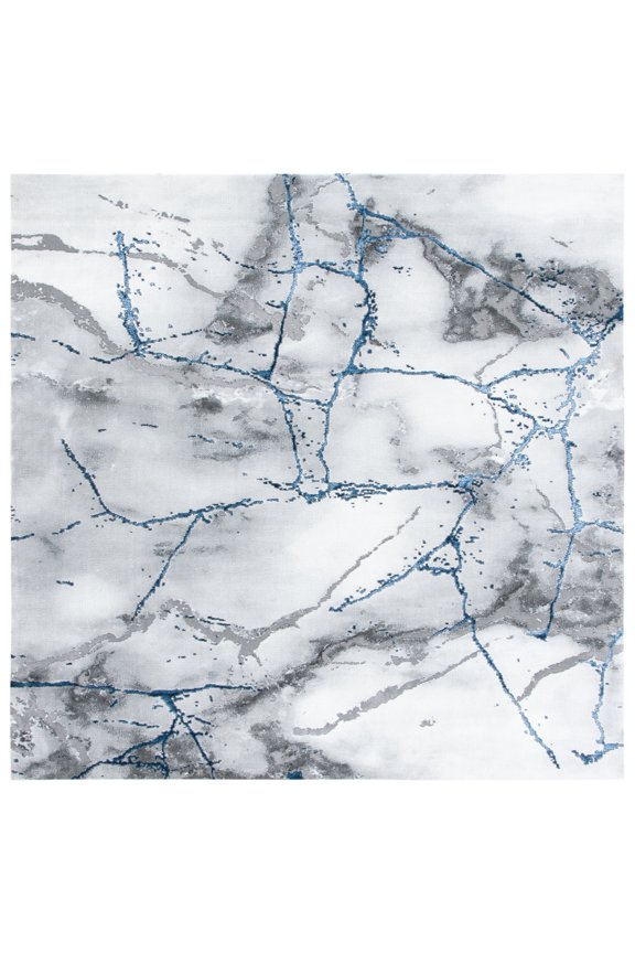 Craft Paul Abstract Area Rug, Ivory Grey/Blue, 8' x 8' Square