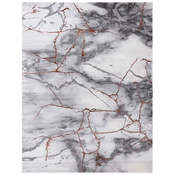 SAFAVIEH Craft Paul Abstract Area Rug, Grey/Orange, 10'6" x 14'