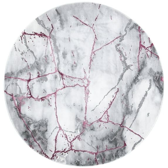 SAFAVIEH Craft Paul Abstract Area Rug, Grey/Wine, 10' x 10' Round