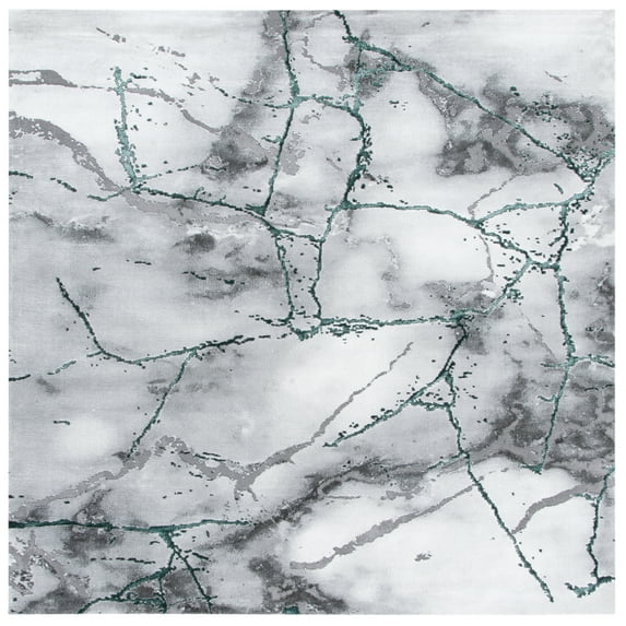 SAFAVIEH Craft Paul Abstract Area Rug, Grey/Green, 10' x 10' Square