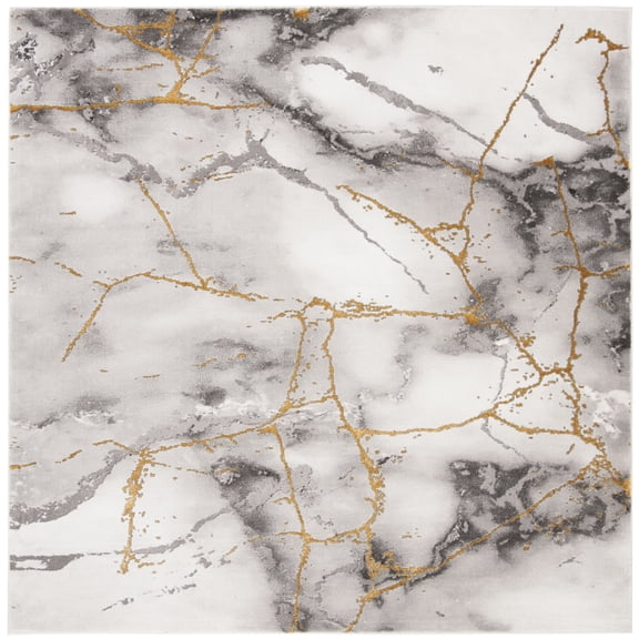 SAFAVIEH Craft Paul Abstract Area Rug, Grey/Gold, 11' x 11' Square