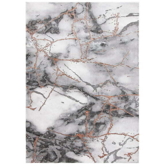 SAFAVIEH Craft Paul Abstract Area Rug, Grey/Orange, 2'3" x 4'