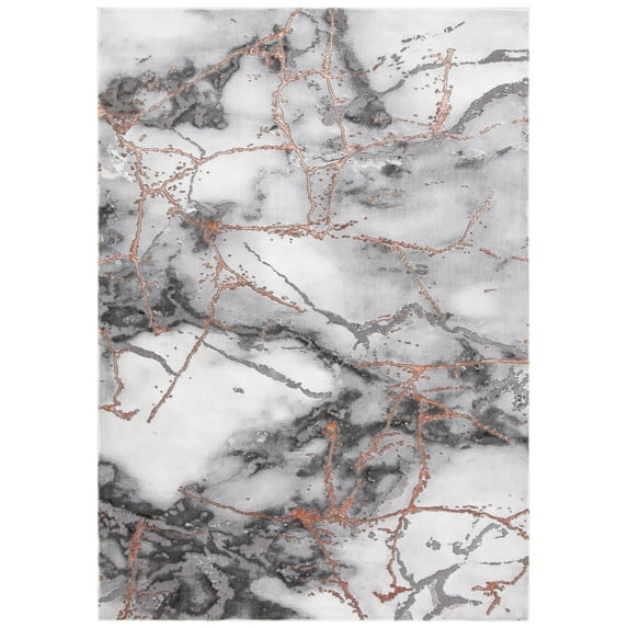 SAFAVIEH Craft Paul Abstract Area Rug, Grey/Orange, 2'7" x 5'