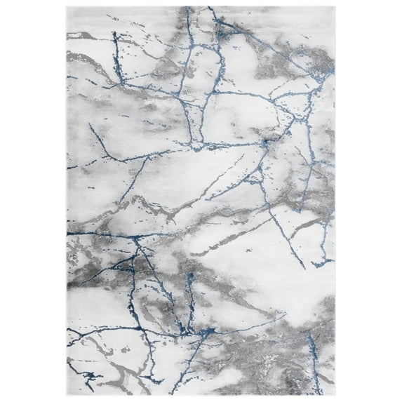 SAFAVIEH Craft Paul Abstract Area Rug, Ivory Grey/Blue, 2'7" x 5'