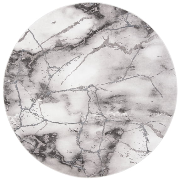 SAFAVIEH Craft Paul Abstract Area Rug, Grey/Silver, 4' x 4' Round