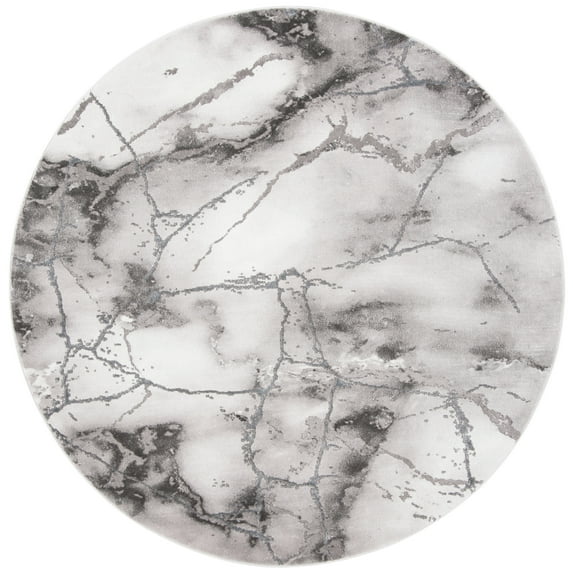 SAFAVIEH Craft Paul Abstract Area Rug, Grey/Silver, 5'3" x 5'3" Round