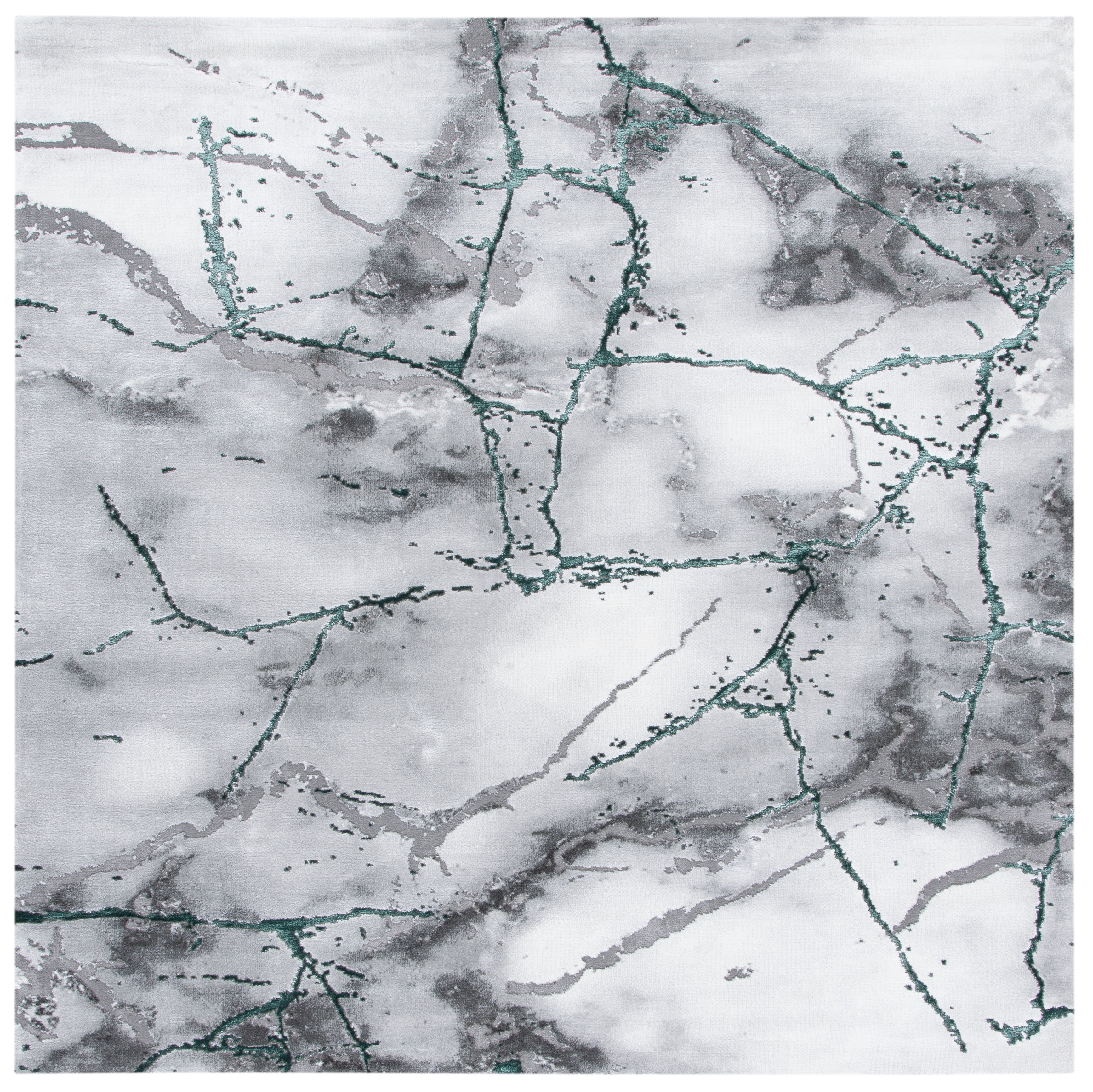 SAFAVIEH Craft Paul Abstract Area Rug, Grey/Green, 5'3" x 5'3" Square