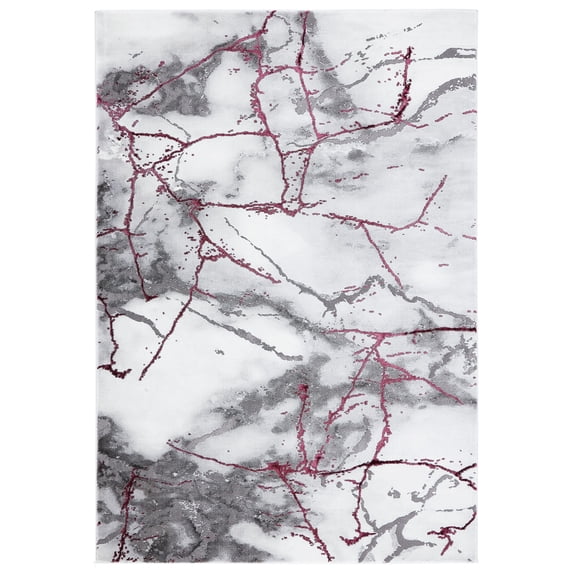 SAFAVIEH Craft Paul Abstract Area Rug, Grey/Wine, 5'3" x 7'6"