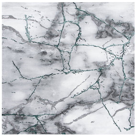 SAFAVIEH Craft Paul Abstract Area Rug, Grey/Green, 6'7" x 6'7" Square