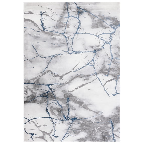 SAFAVIEH Craft Paul Abstract Area Rug, Ivory Grey/Blue, 6'7" x 9'