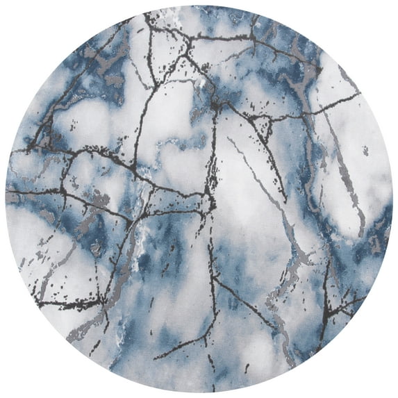 SAFAVIEH Craft Paul Abstract Area Rug, Grey/Blue, 6'7" x 6'7" Round