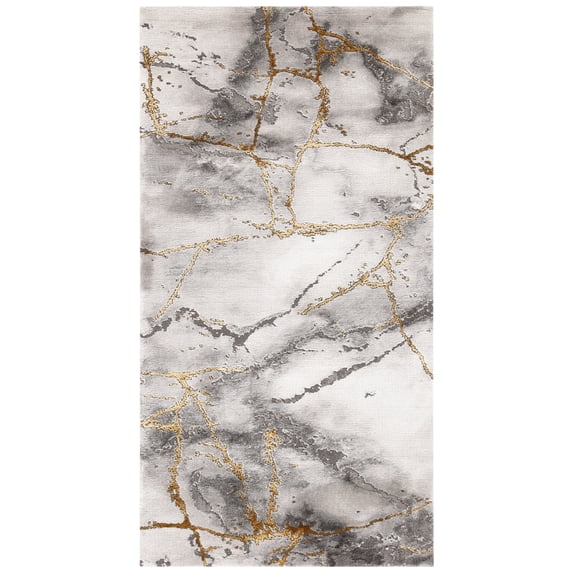SAFAVIEH Craft Paul Abstract Area Rug, Grey/Gold, 4' x 6'