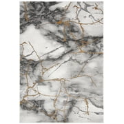 SAFAVIEH Craft Paul Abstract Area Rug, Grey/Gold, 5'3" x 7'6"