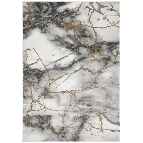 SAFAVIEH Craft Paul Abstract Area Rug, Grey/Gold, 6'7" x 9'