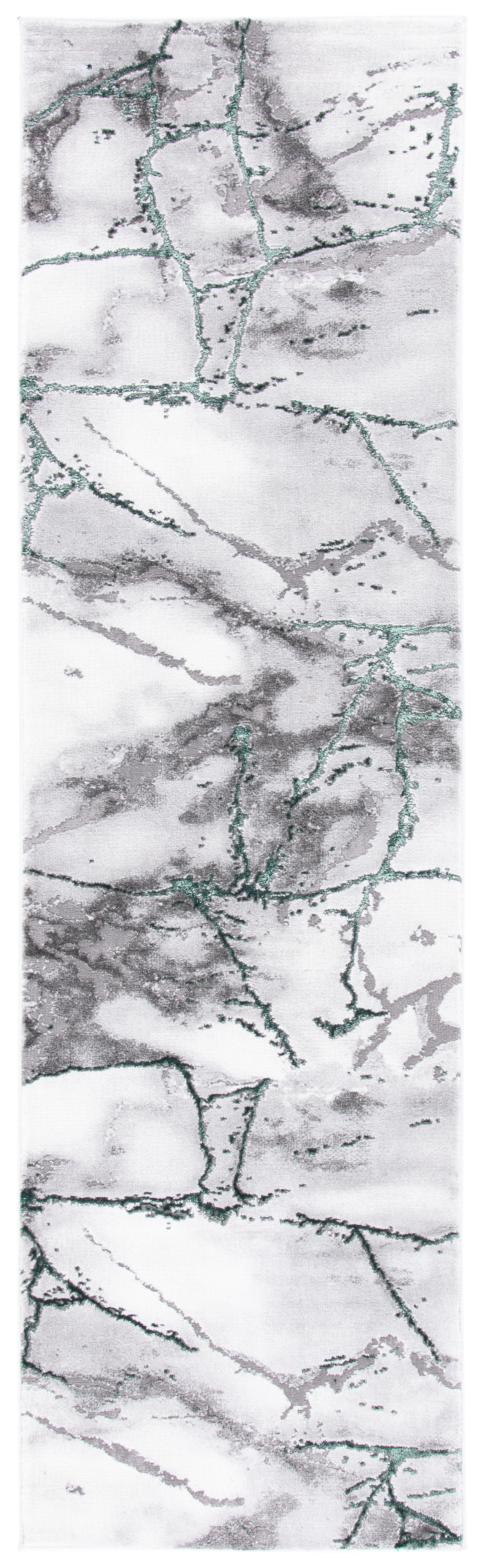 SAFAVIEH Craft Paul Abstract Runner Rug, Grey/Green, 2'3" x 14'