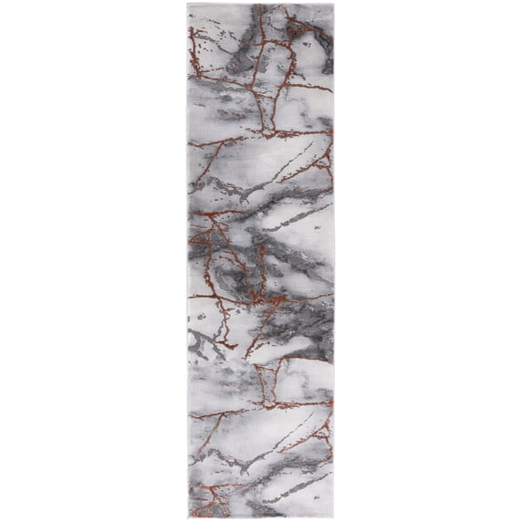 SAFAVIEH Craft Paul Abstract Runner Rug, Grey/Orange, 2'3" x 6'