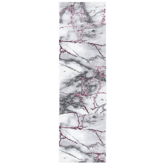 SAFAVIEH Craft Paul Abstract Runner Rug, Grey/Wine, 2'3" x 16'
