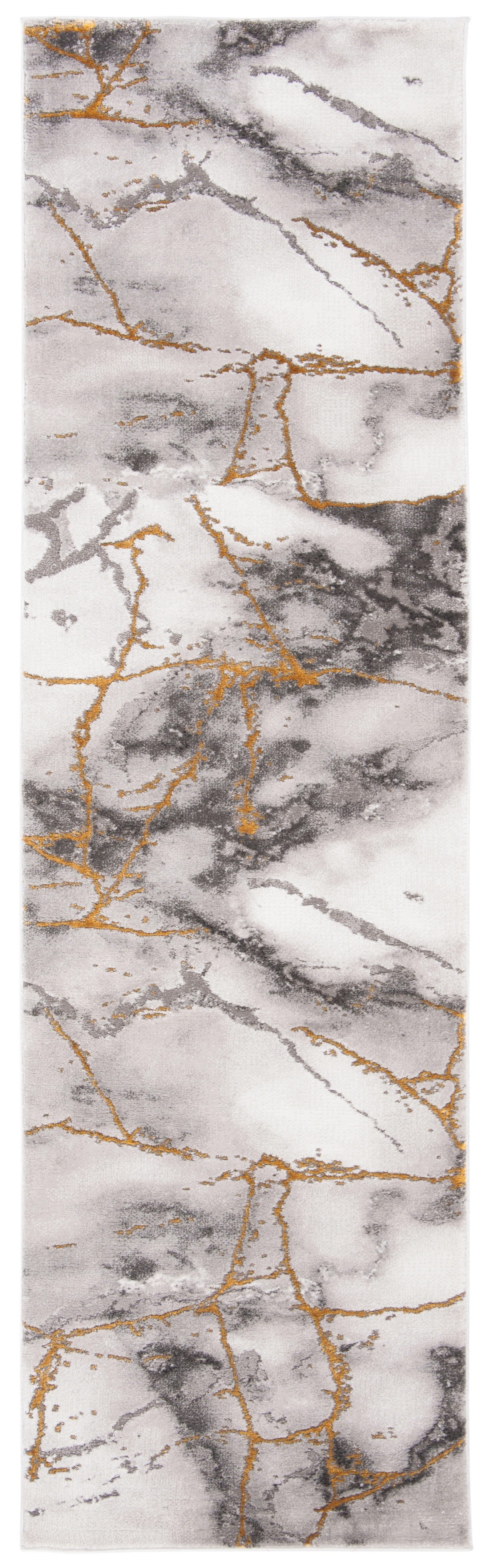 SAFAVIEH Craft Paul Abstract Runner Rug, Grey/Gold, 2'3" x 10'