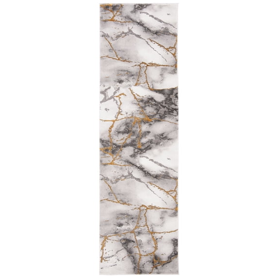 SAFAVIEH Craft Paul Abstract Runner Rug, Grey/Gold, 2'3" x 10'