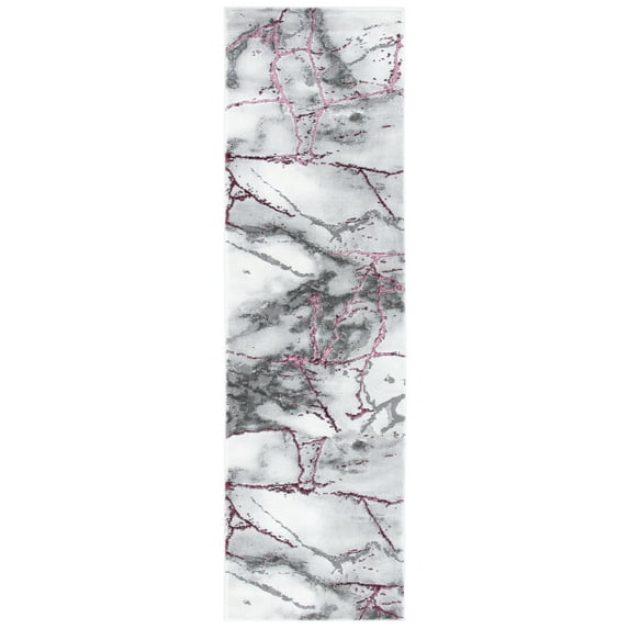 SAFAVIEH Craft Paul Abstract Runner Rug, Grey/Wine, 2'3" x 8'