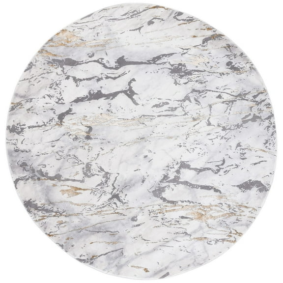 SAFAVIEH Craft Sharlene Abstract Area Rug, 6'7" x 6'7" Round, Grey/Gold