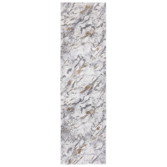 SAFAVIEH Craft Sharlene Abstract Runner Rug, Grey/Gold, 2'3" x 8'