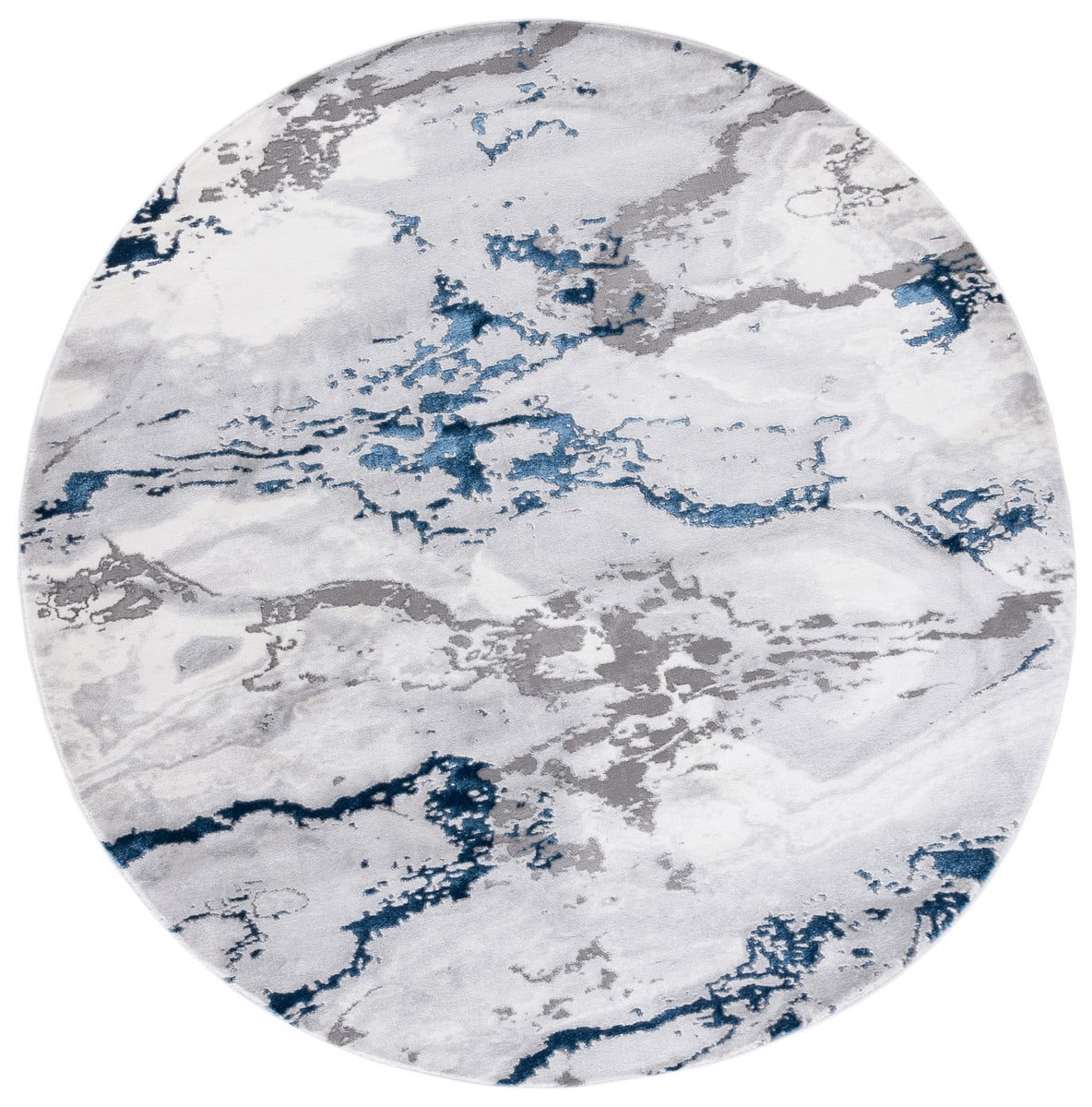 SAFAVIEH Craft Shevon Abstract Area Rug, 6'7" x 6'7" Round, Grey/Blue