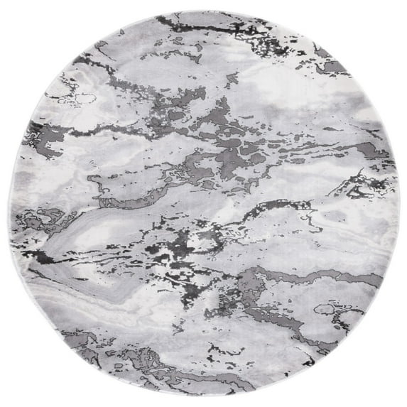 SAFAVIEH Craft Shevon Abstract Area Rug, 6'7" x 6'7" Round, Grey/Dark Grey